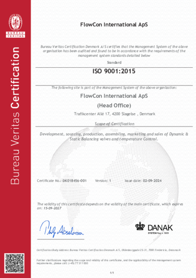 International ISO certificate